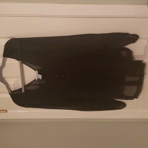 Black sheer boho blouse with tank liner